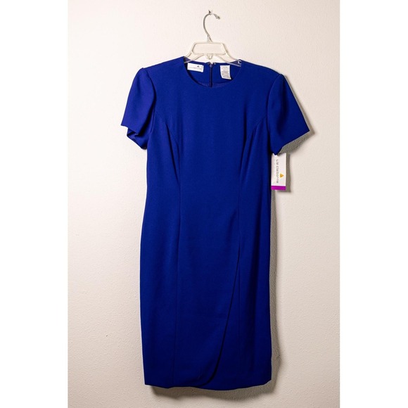 Liz Claiborne Dresses & Skirts - Vintage 90s Deadstock NWT Liz Claiborne Sheath‎ Dress Womens 14 Blue Career Wear